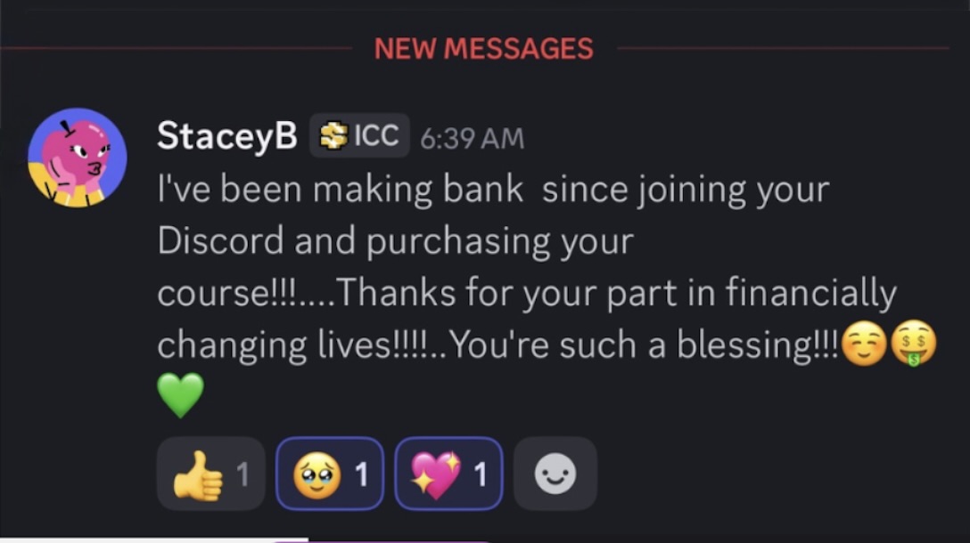 Discord testimonial from StaceyB
